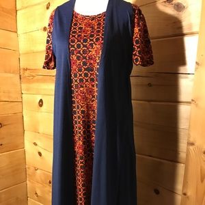 LuLaRoe XS Navy Blue Joy with Carly